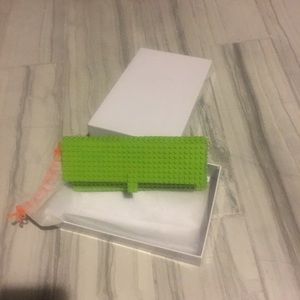 Lime green LEGO clutch purse